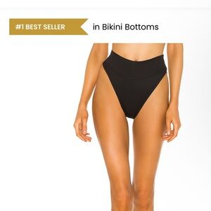 Beach Riot Black Ribbed Bikini Bottoms